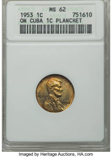 1953 Wheat Penny Planchet Error