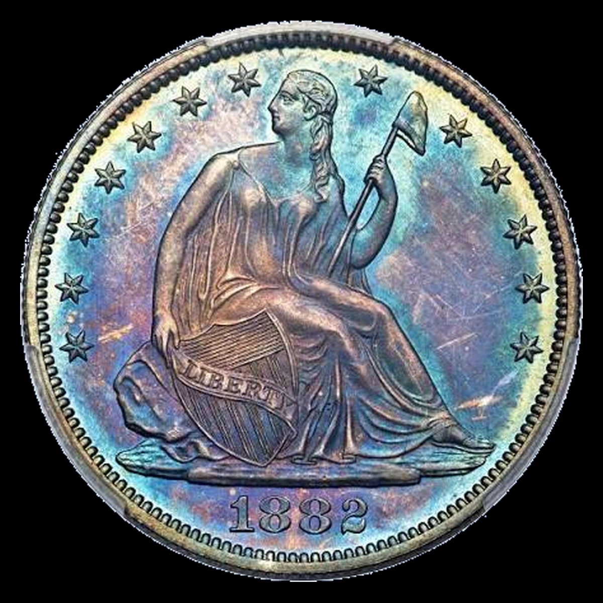 1882 Liberty Seated Half Dollar: Misplaced Date