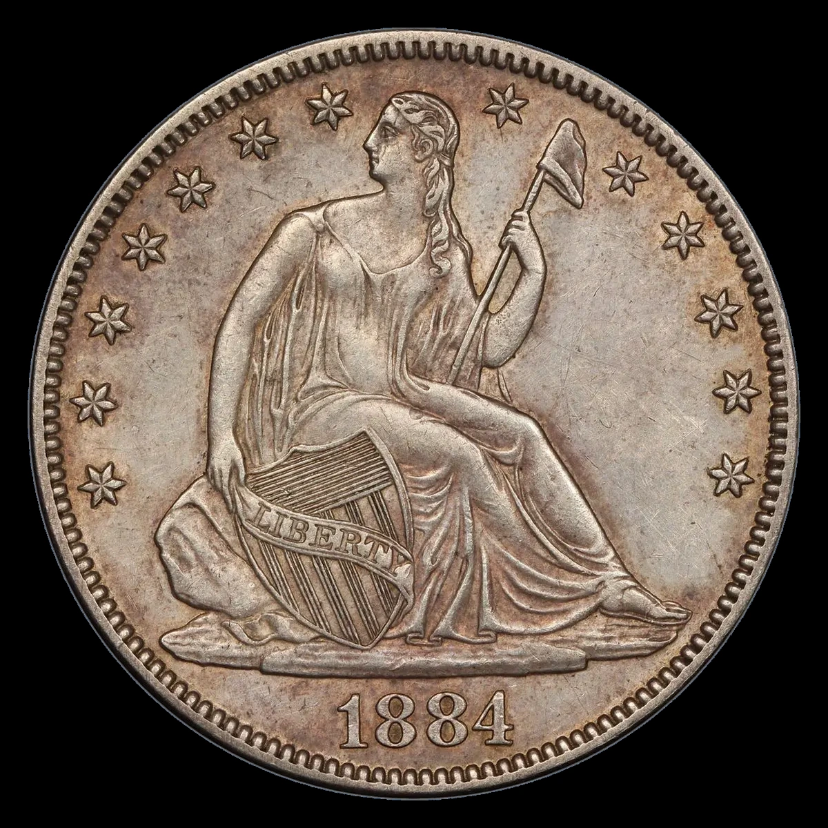 1884 RPD WB-102 Liberty Seated Half Dollar