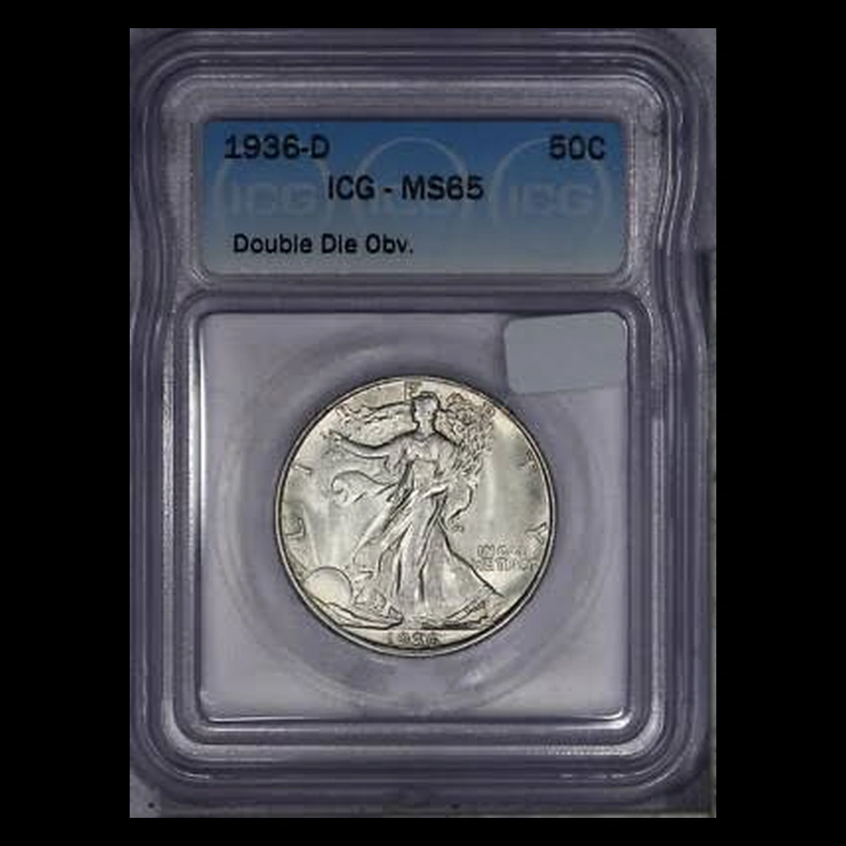 1936 Walking Liberty Half Dollar: Doubled Die Obverse