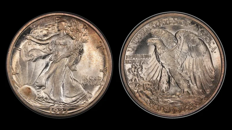 1923-S Walking Liberty Half Dollar, obverse and reverse