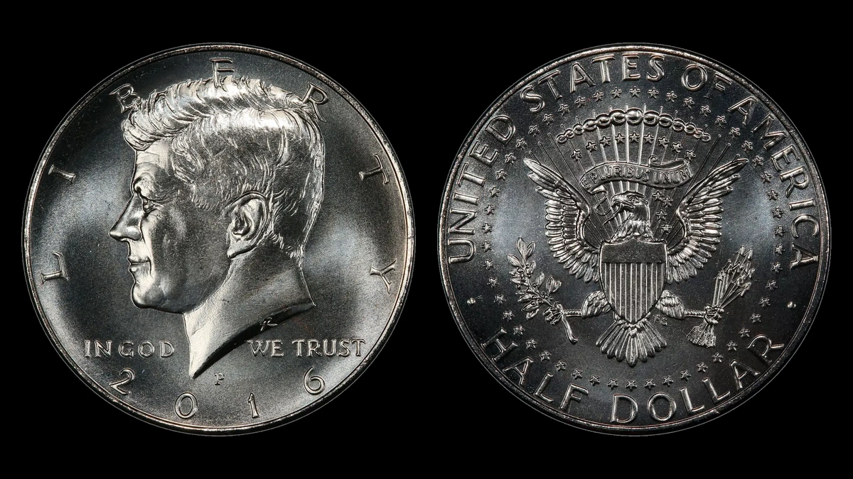 2016-P Kennedy Half Dollar, obverse and reverse