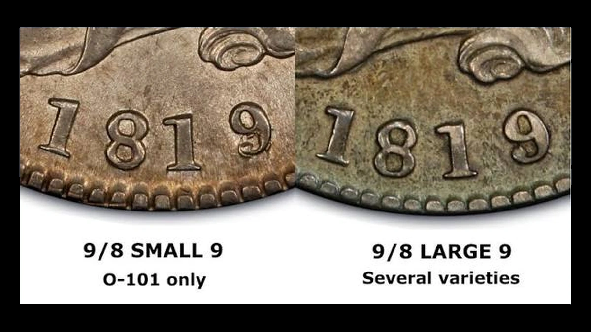 1819 Capped Bust Half Dollar: Overdate