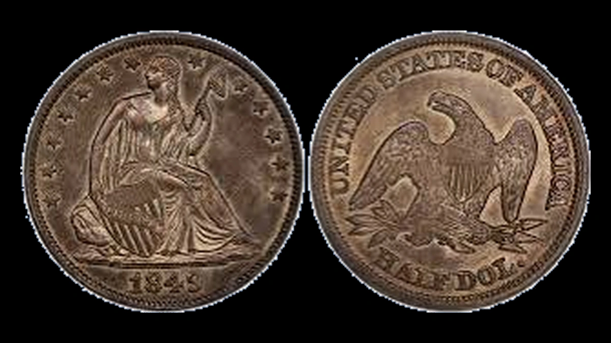 1849 Liberty Seated Half Dollar: Repunched Date
