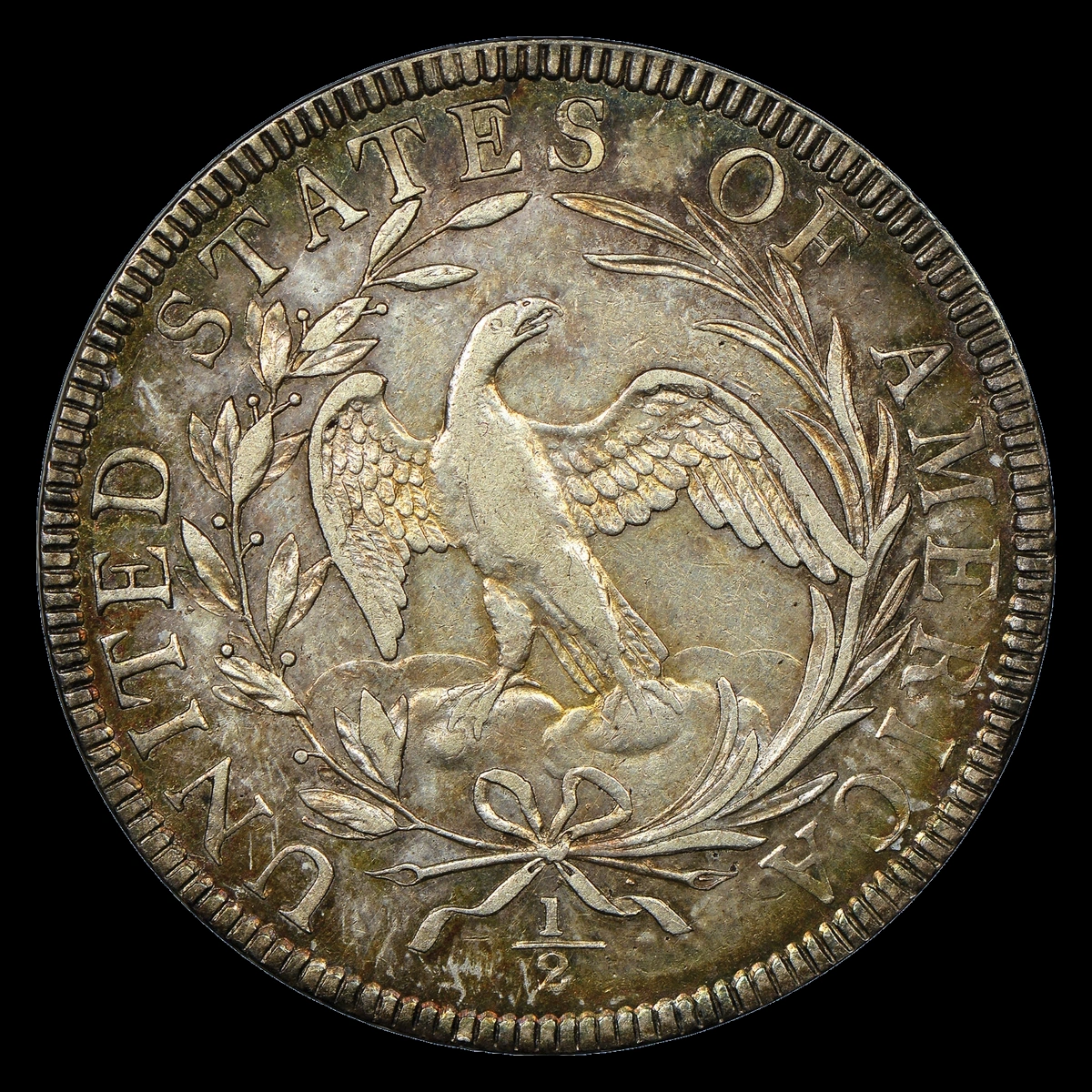 1797 Draped Bust Half Dollar: Die Crack / Die Chip
