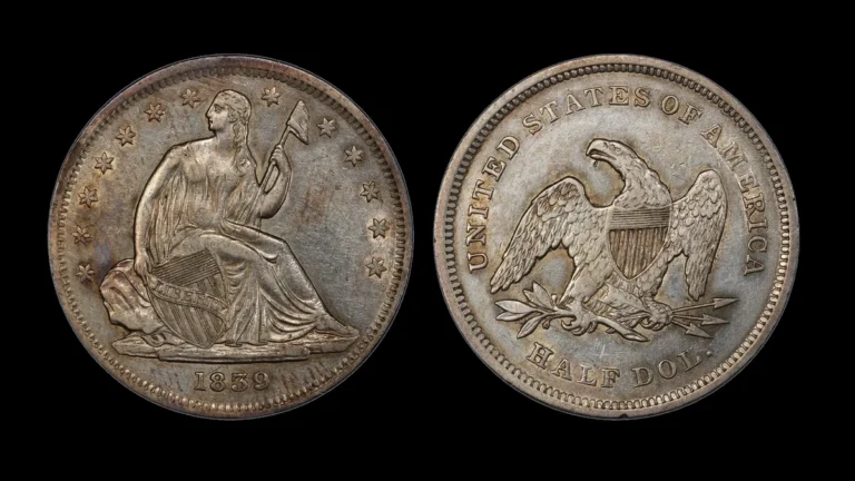 1839 Liberty Seated Half Dollar Errors — error coin photographs