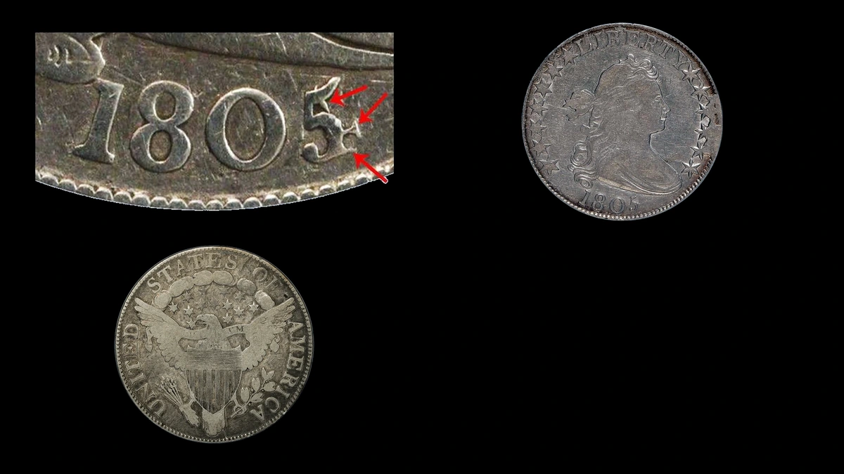 1805 Half Dollar Errors — error coin photographs