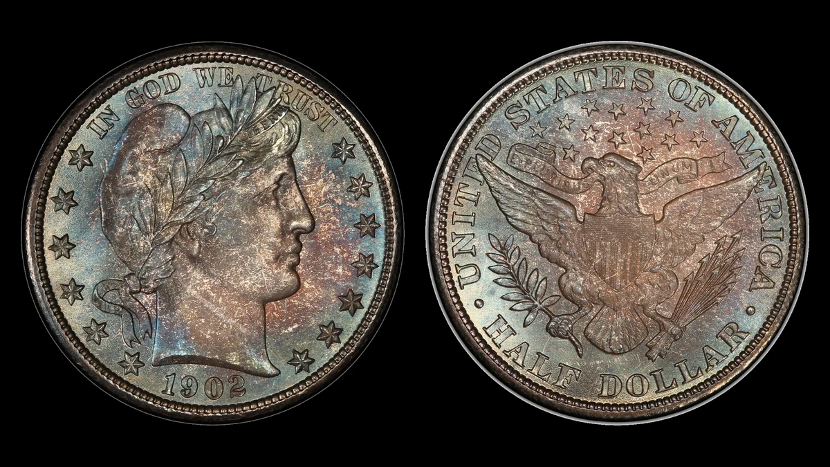 1902 Barber Half Dollar, obverse and reverse