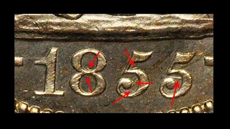 1855 Half Dollar Errors — error coin photographs