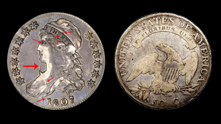 1807 Capped Bust Half Dollar Errors — error coin photographs