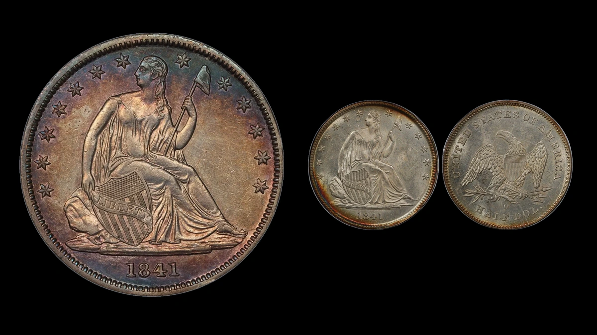 1841 Half Dollar Errors — error coin photographs