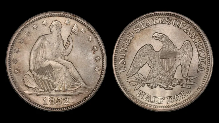1852 Liberty Seated Half Dollar, obverse and reverse