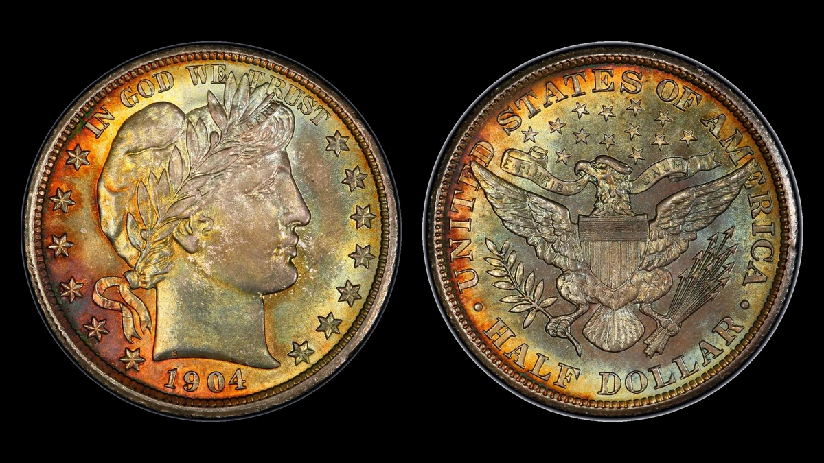 1904 Barber Half Dollar, obverse and reverse