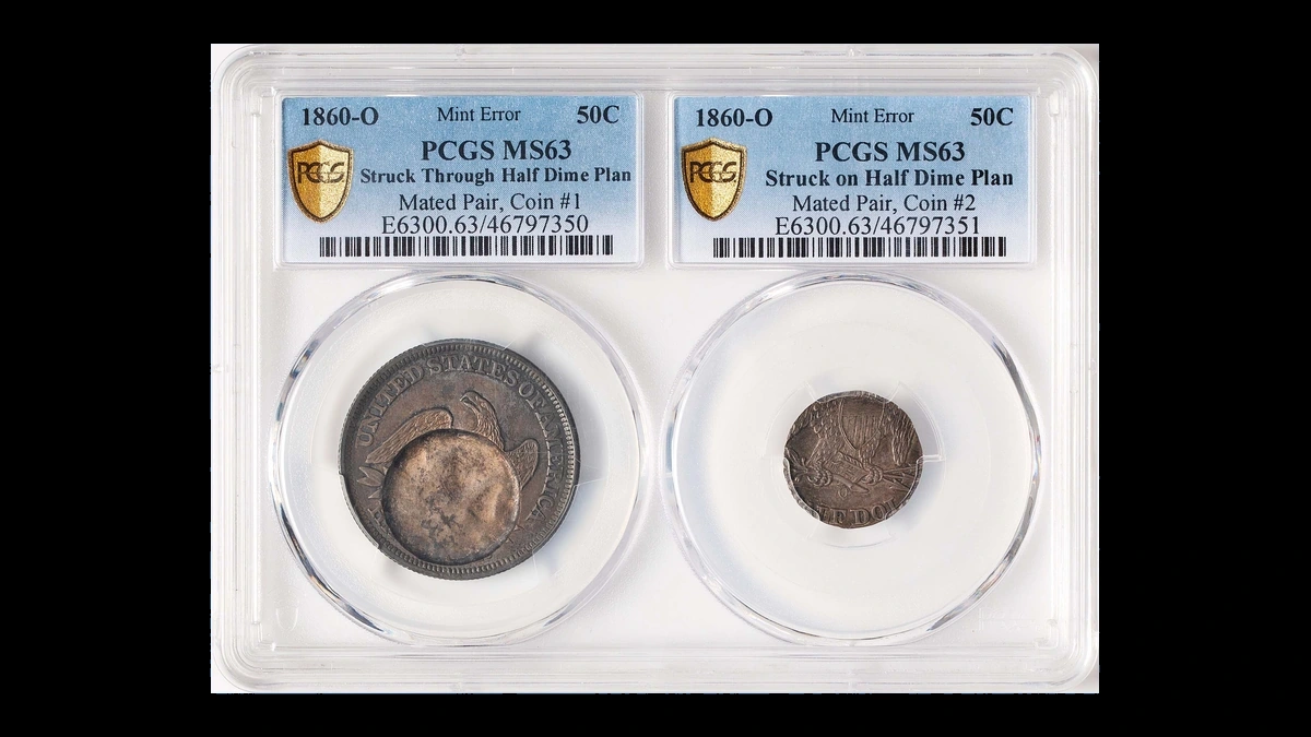 1860 Liberty Seated Half Dollar: Struck Through