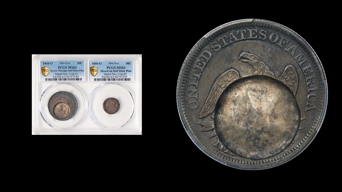 1860 Half Dollar Errors — error coin photographs