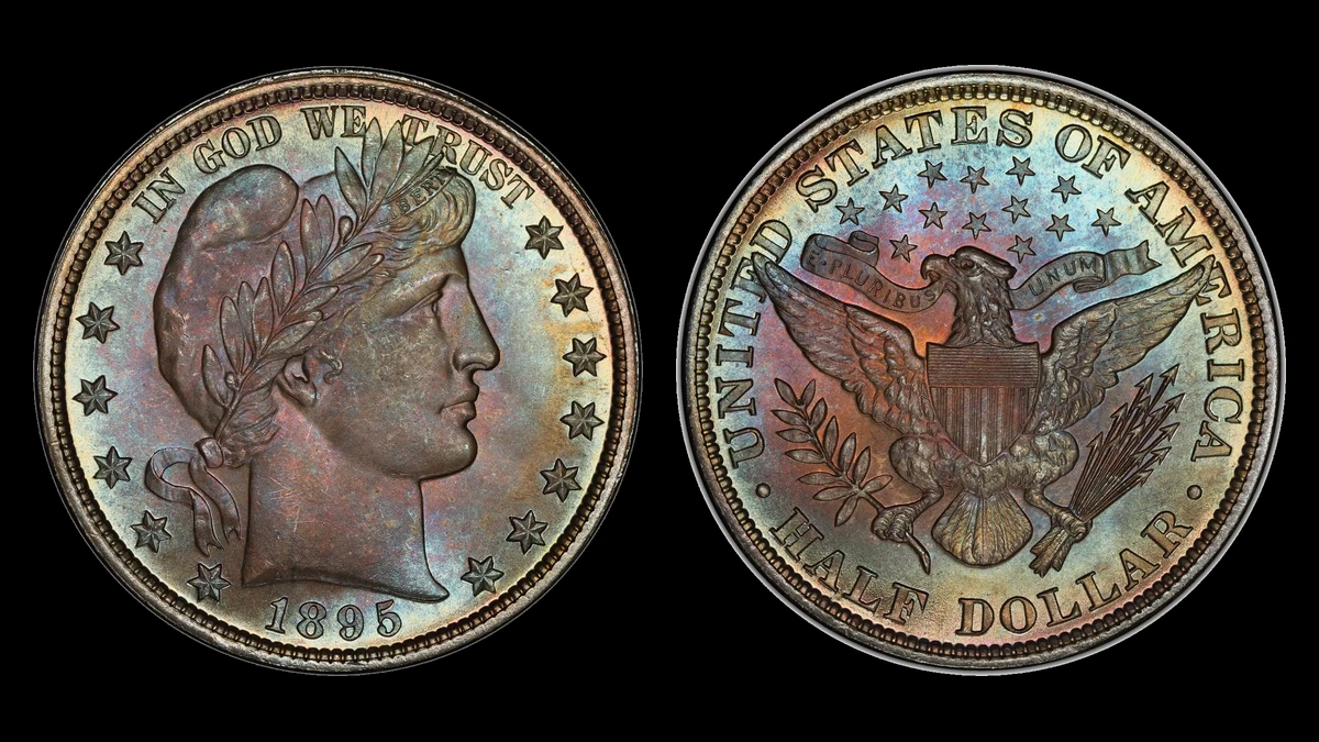 1895 Barber Half Dollar, obverse and reverse
