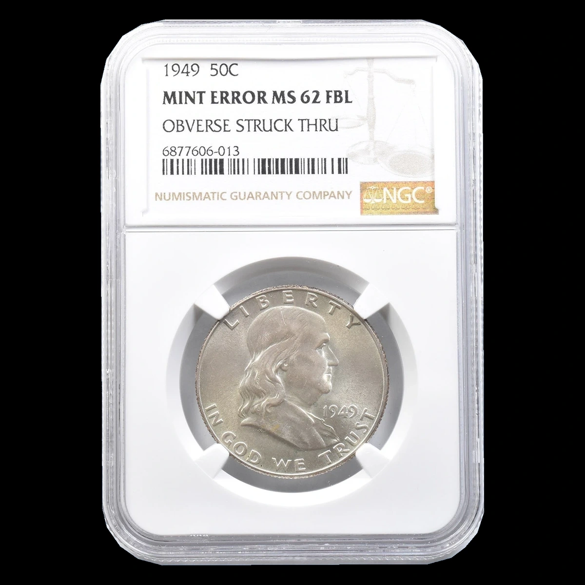 1949 Franklin Half Dollar: Struck Through