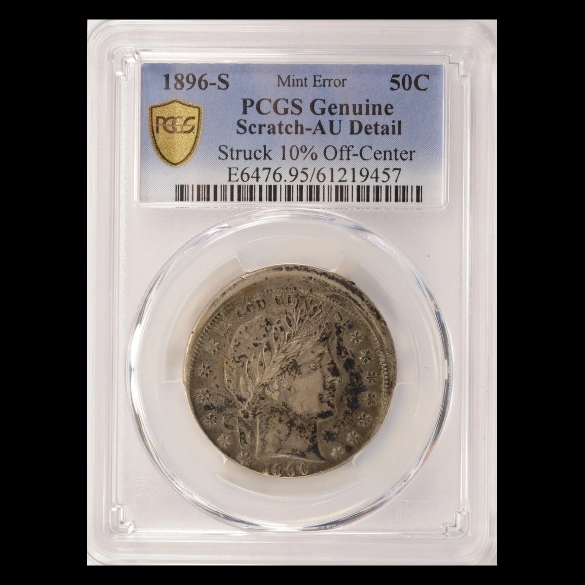1896 Barber Half Dollar: Off-Center Strike