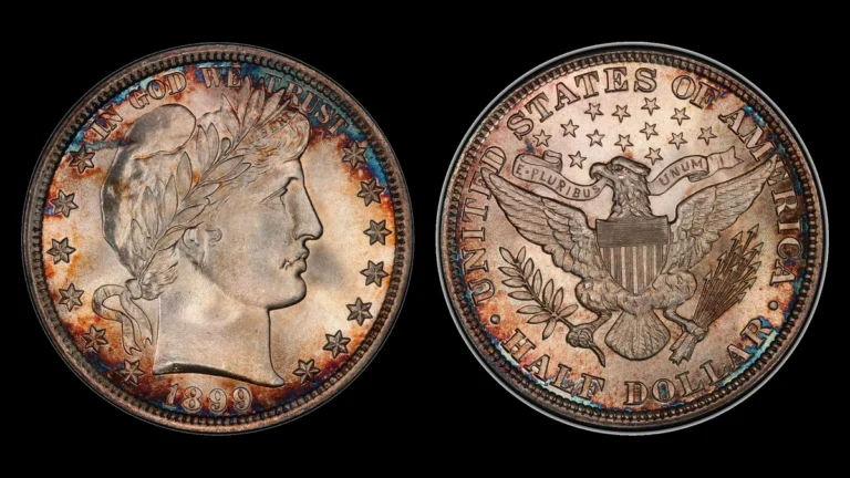1899 Barber Half Dollar, obverse and reverse