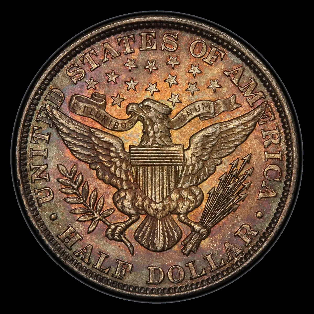 1892 Barber half dollar with a tripled design on the back
