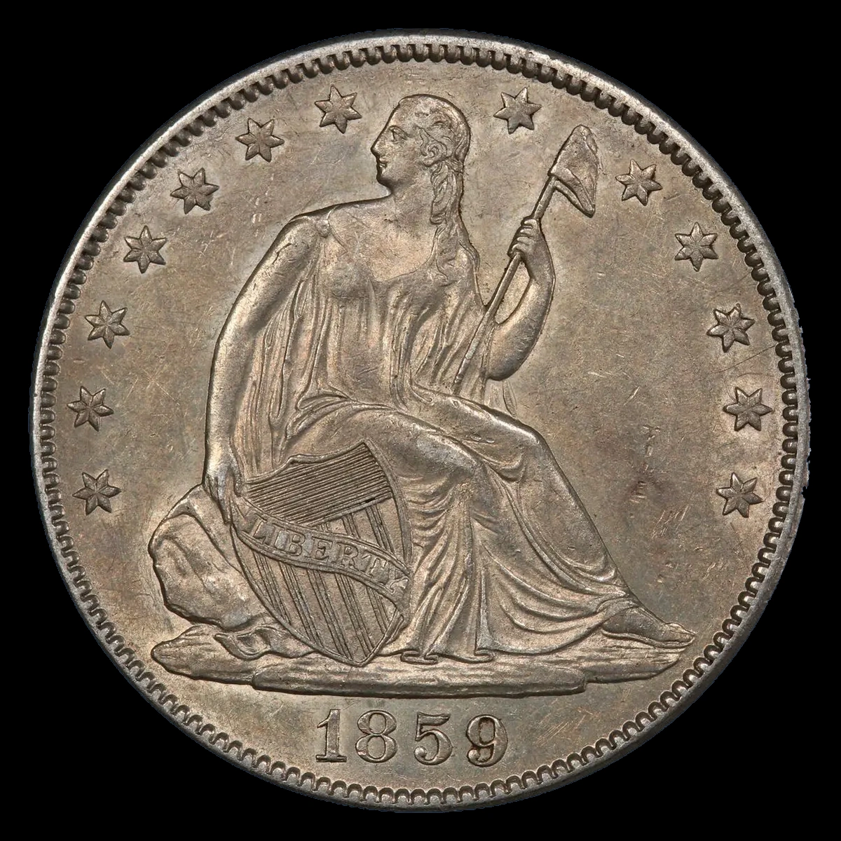 1859-O WB-9, RPD FS-301 Liberty Seated Half Dollar