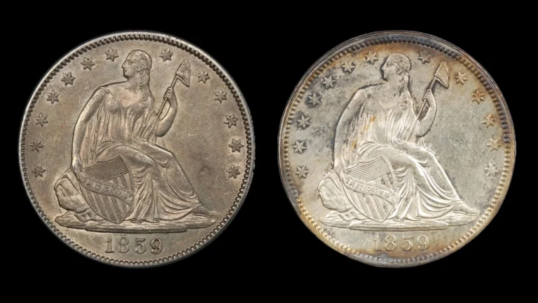 1859 Half Dollar Errors — error coin photographs