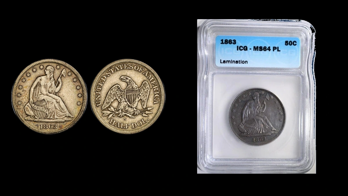1863 Half Dollar Errors — error coin photographs