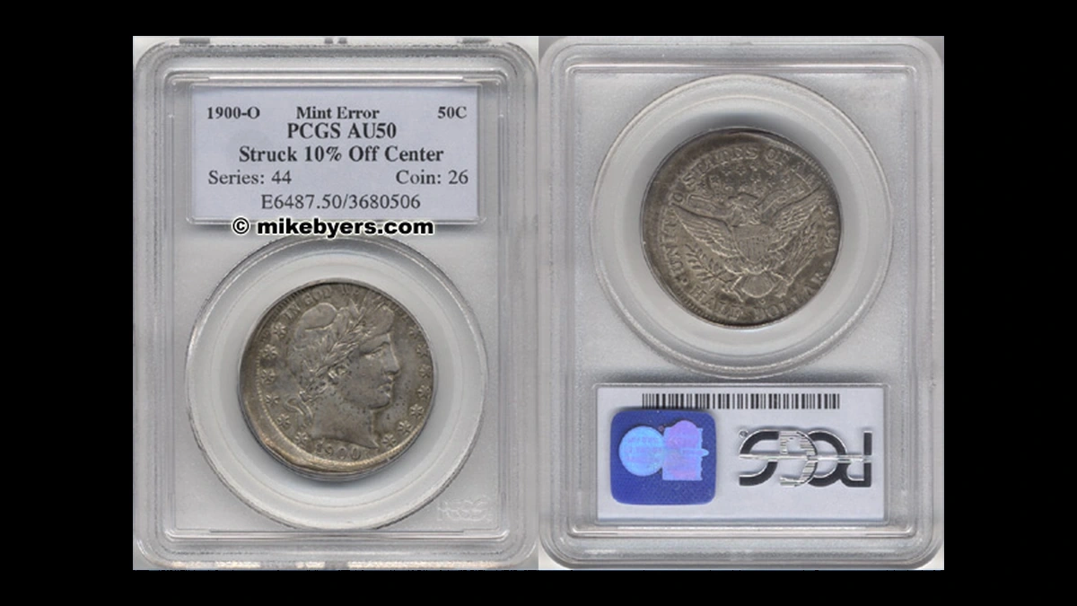 1900 Barber Half Dollar: Off-Center Strike