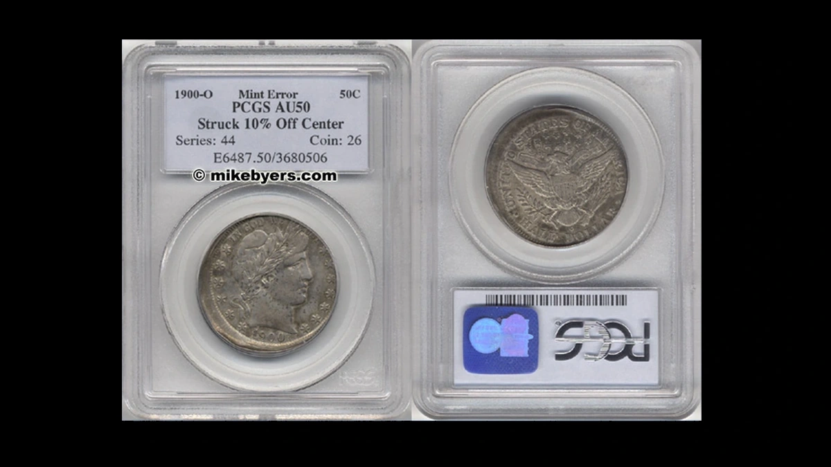 1900 Half Dollar Errors — error coin photographs