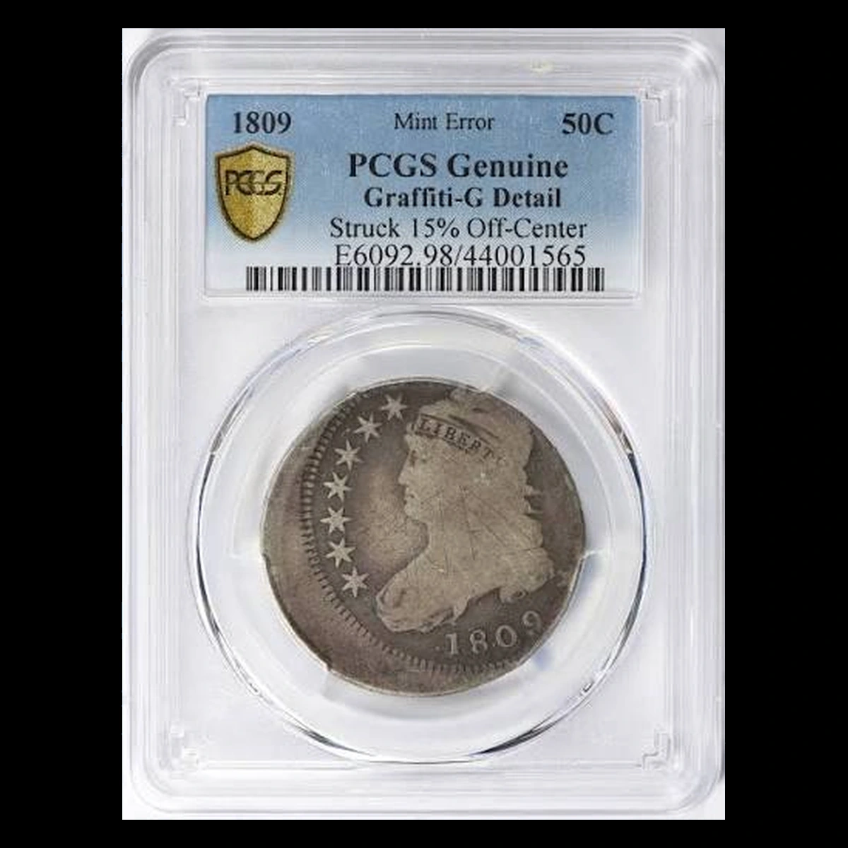 1809 Capped Bust Half Dollar: Off-Center Strike
