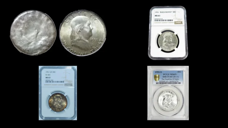 1951 Half Dollar Errors — error coin photographs