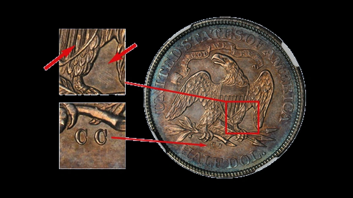 1870 Half Dollar Errors — error coin photographs