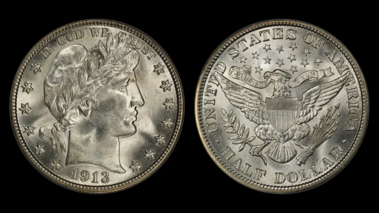 1913 Barber Half Dollar, obverse and reverse