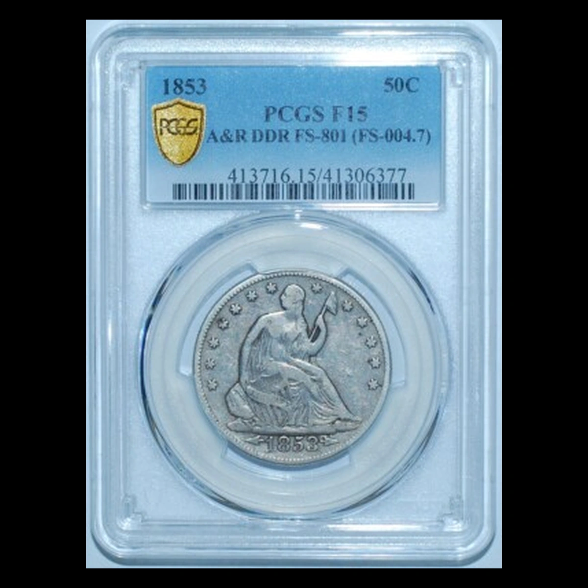 1853 Liberty Seated Half Dollar: Doubled Die Reverse