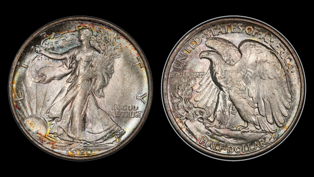 1920 Walking Liberty Half Dollar, obverse and reverse