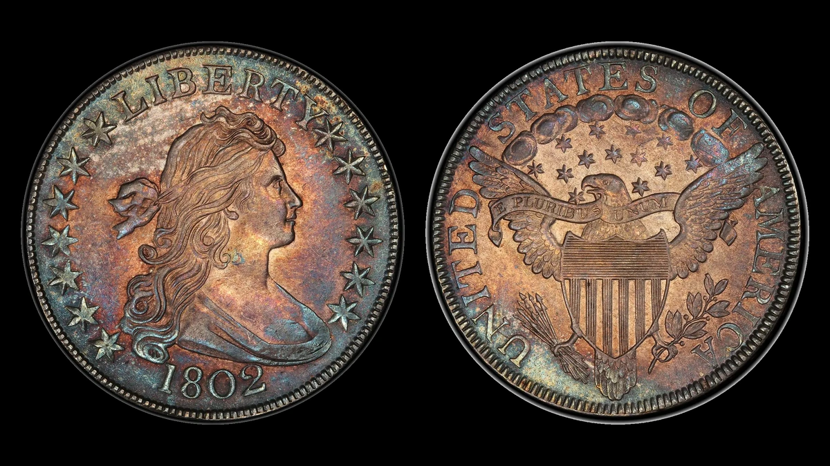 1802 Draped Bust Half Dollar, obverse and reverse