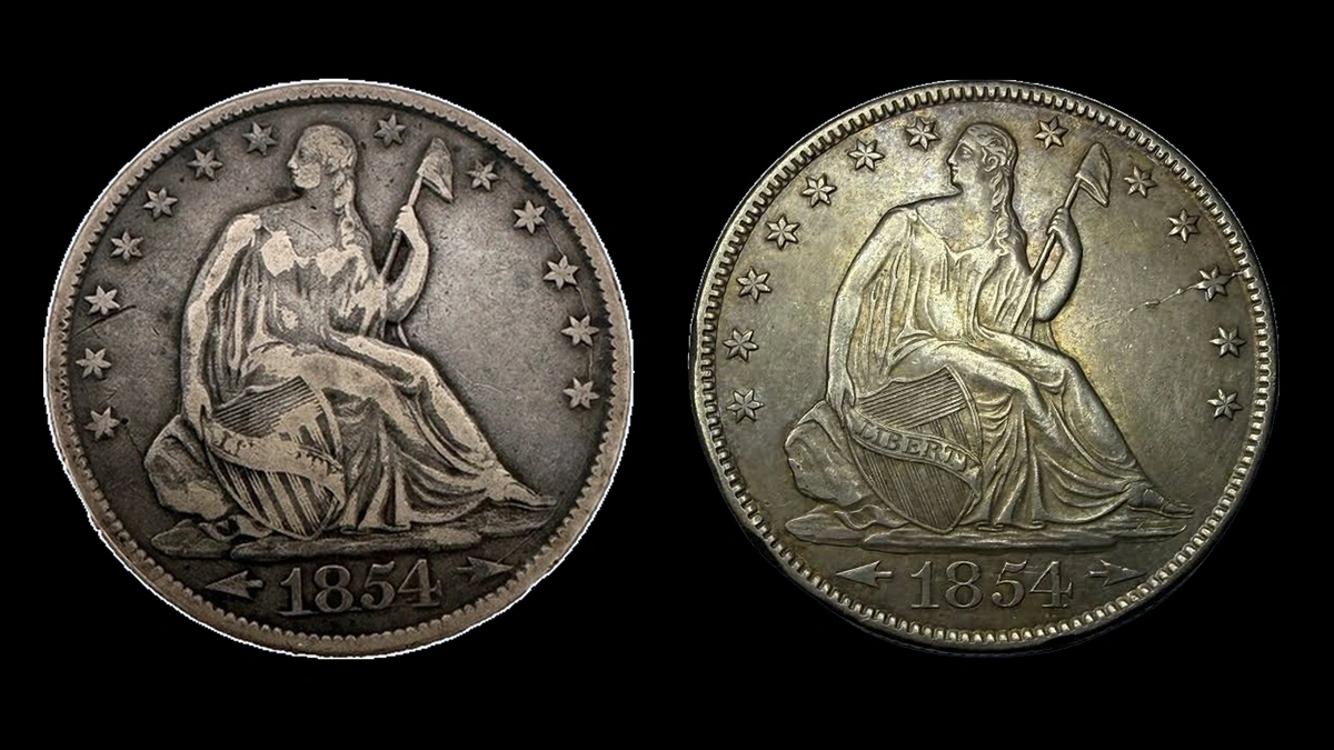 1854 Half Dollar Errors — error coin photographs