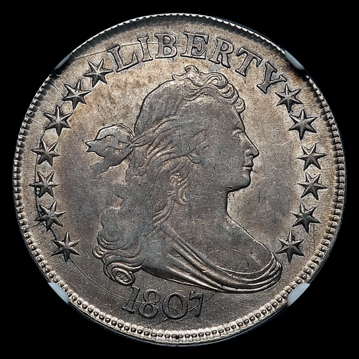 1807 Draped Bust Half Dollar: Die Crack / Die Chip