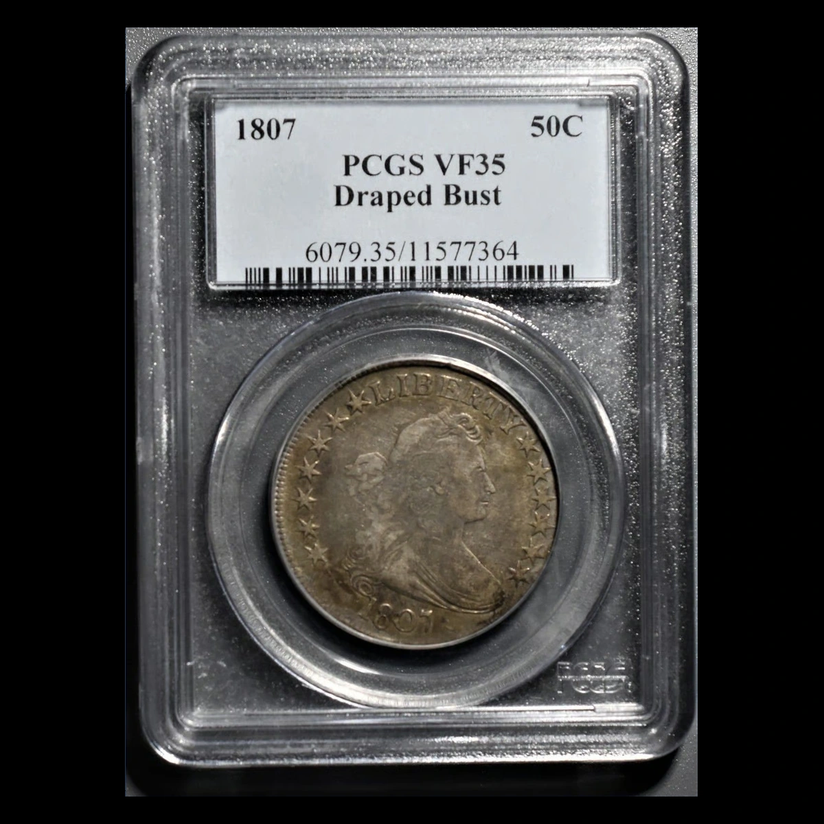 1807 Draped Bust Half Dollar: Off Center Strike