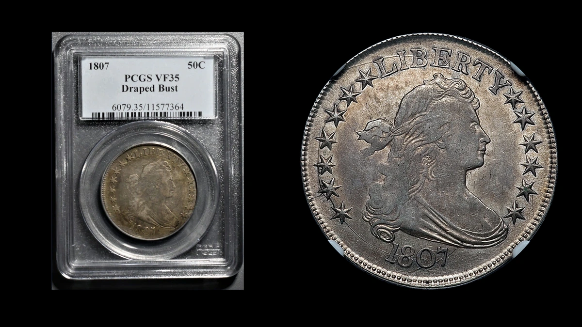 1807 Draped Bust Half Dollar Errors — error coin photographs