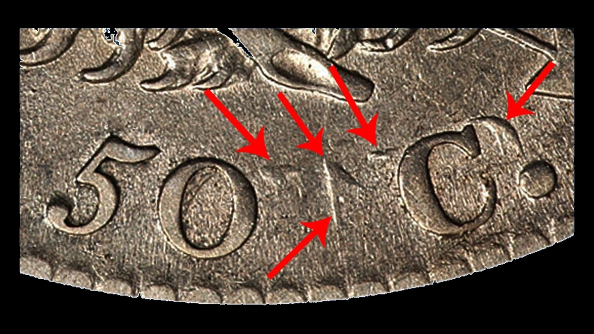 1813 Capped Bust Half Dollar: Repunched Design