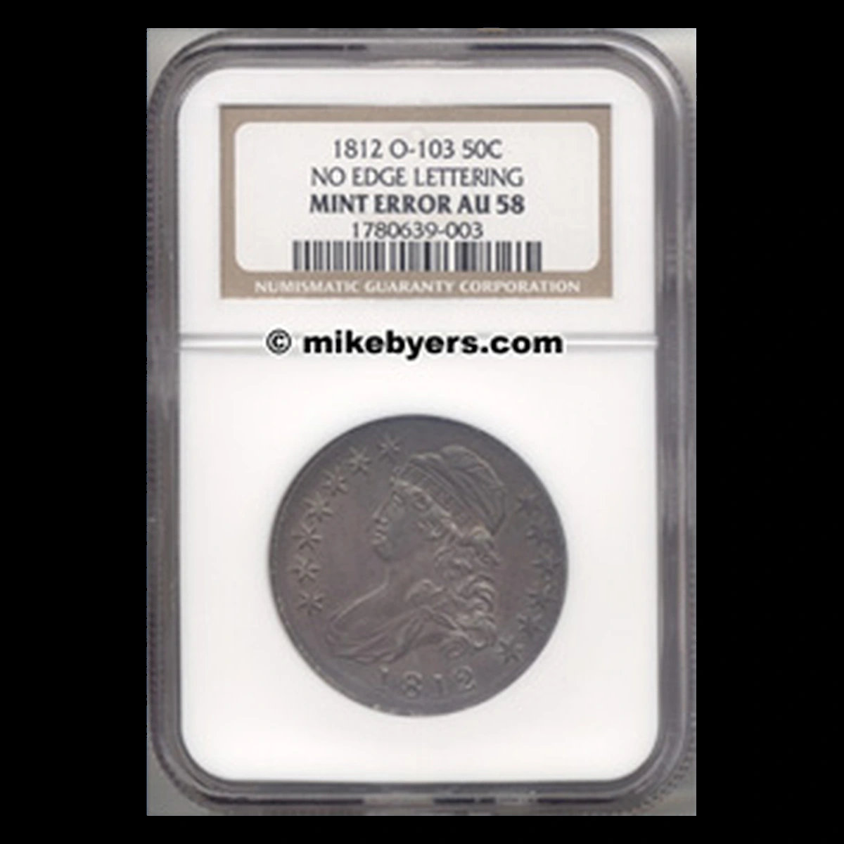 1812 Capped Bust Half Dollar: Missing Edge Lettering