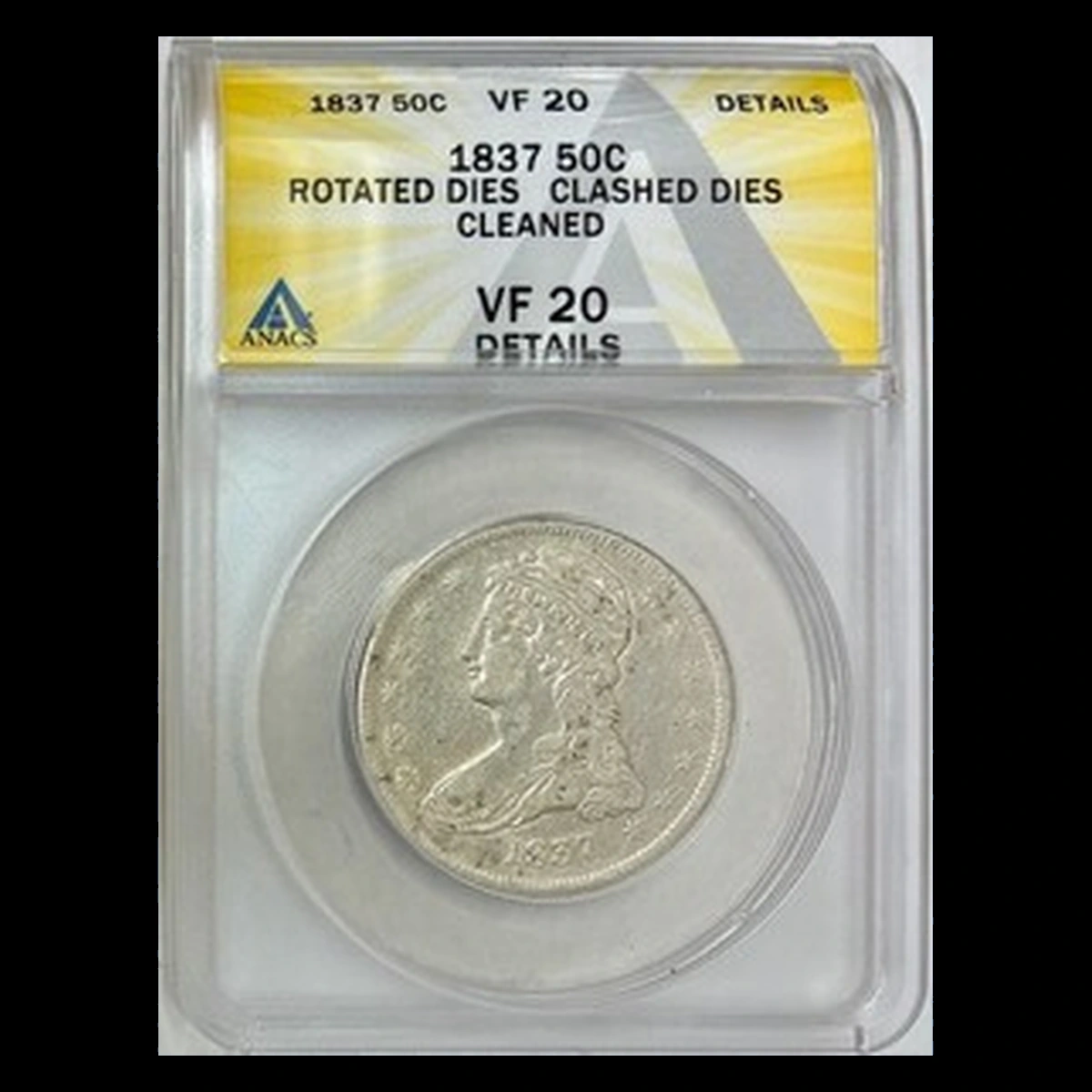 1837 Capped Bust Half Dollar: Rotated Dies