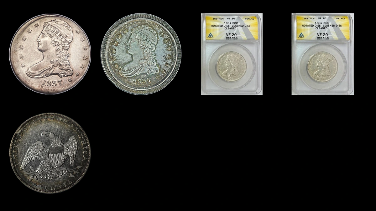 1837 Half Dollar Errors — error coin photographs