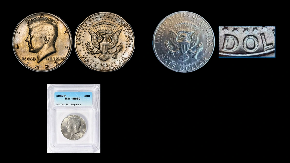 1982 Half Dollar Errors — error coin photographs