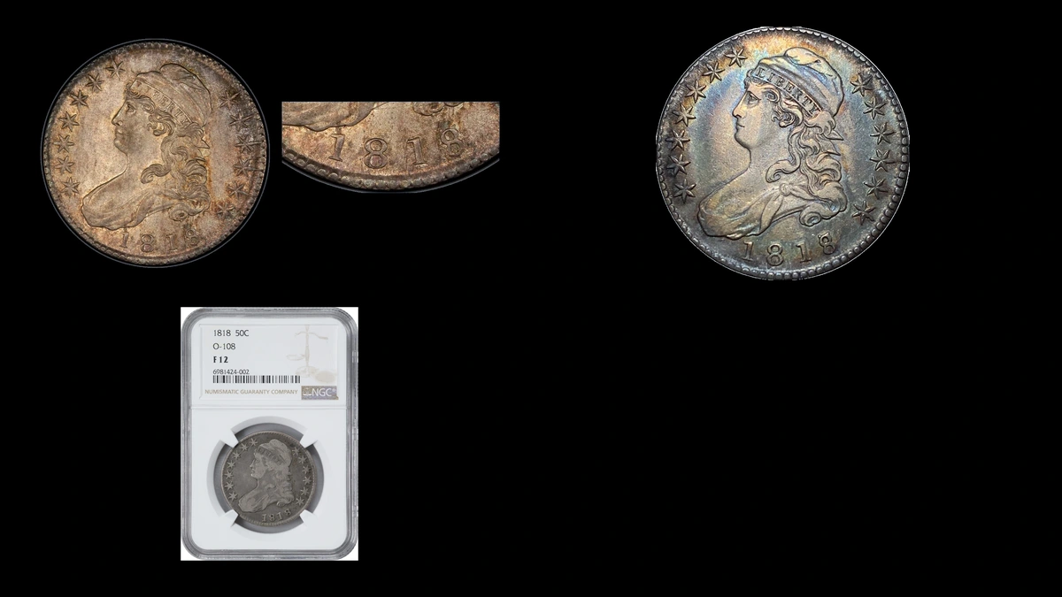 1818 Half Dollar Errors — error coin photographs