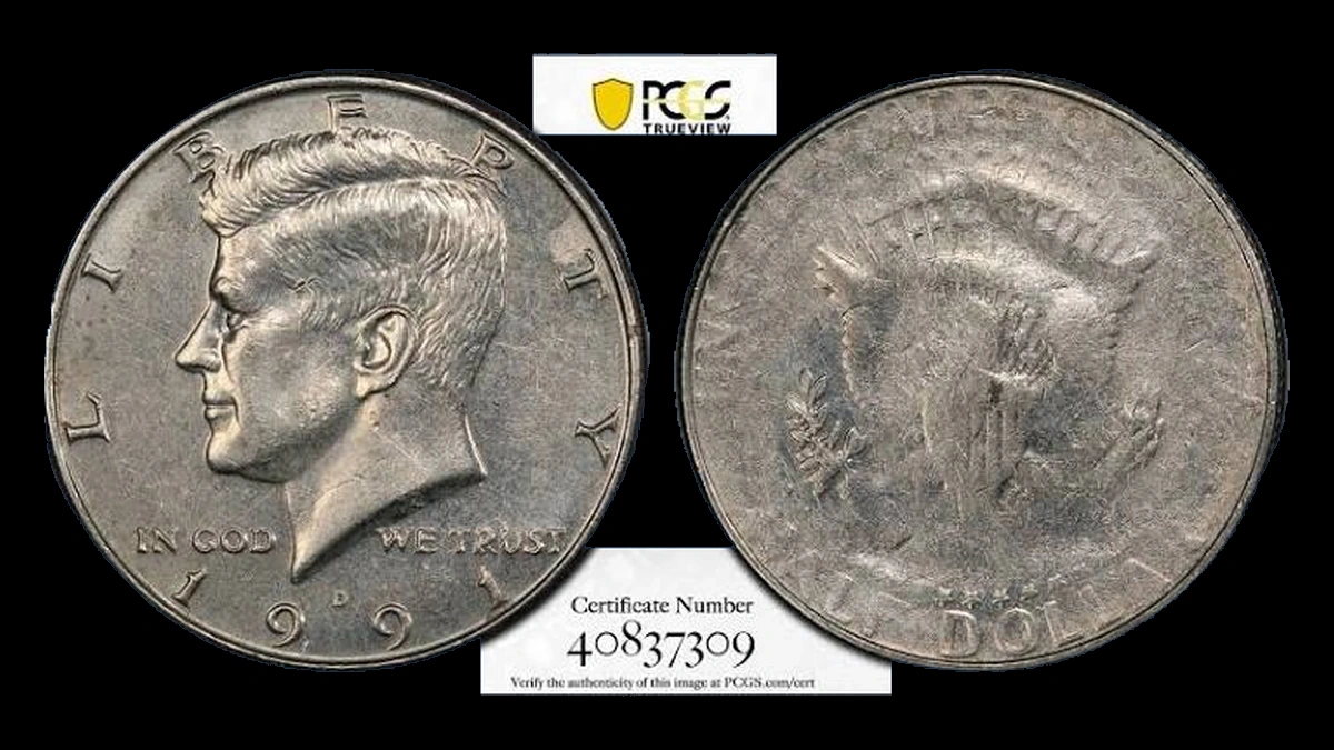 1991 Kennedy Half Dollar: Struck Through