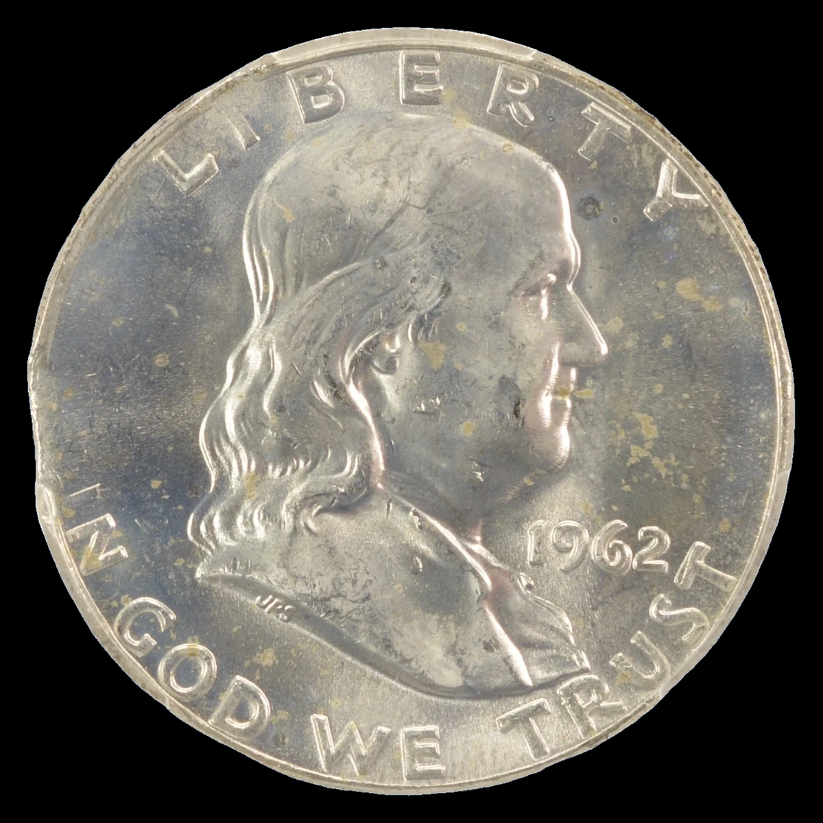 1962 Franklin Half Dollar: Clipped Planchet
