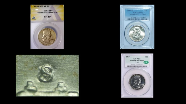 1953 Half Dollar Errors — error coin photographs