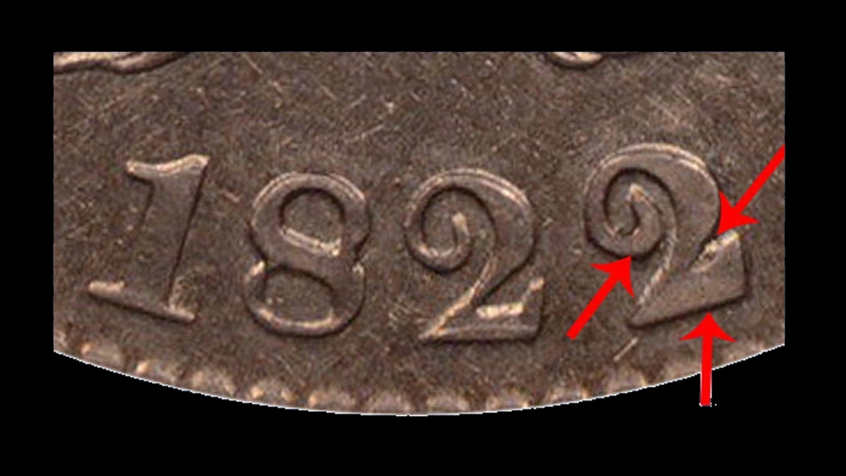1822 Half Dollar Errors — error coin photographs